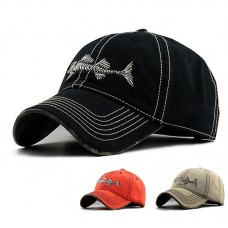 Mujer Hombre Black Baseball Cap Adjustable Fishbone Embroidery Hat One Size  eb-23241443